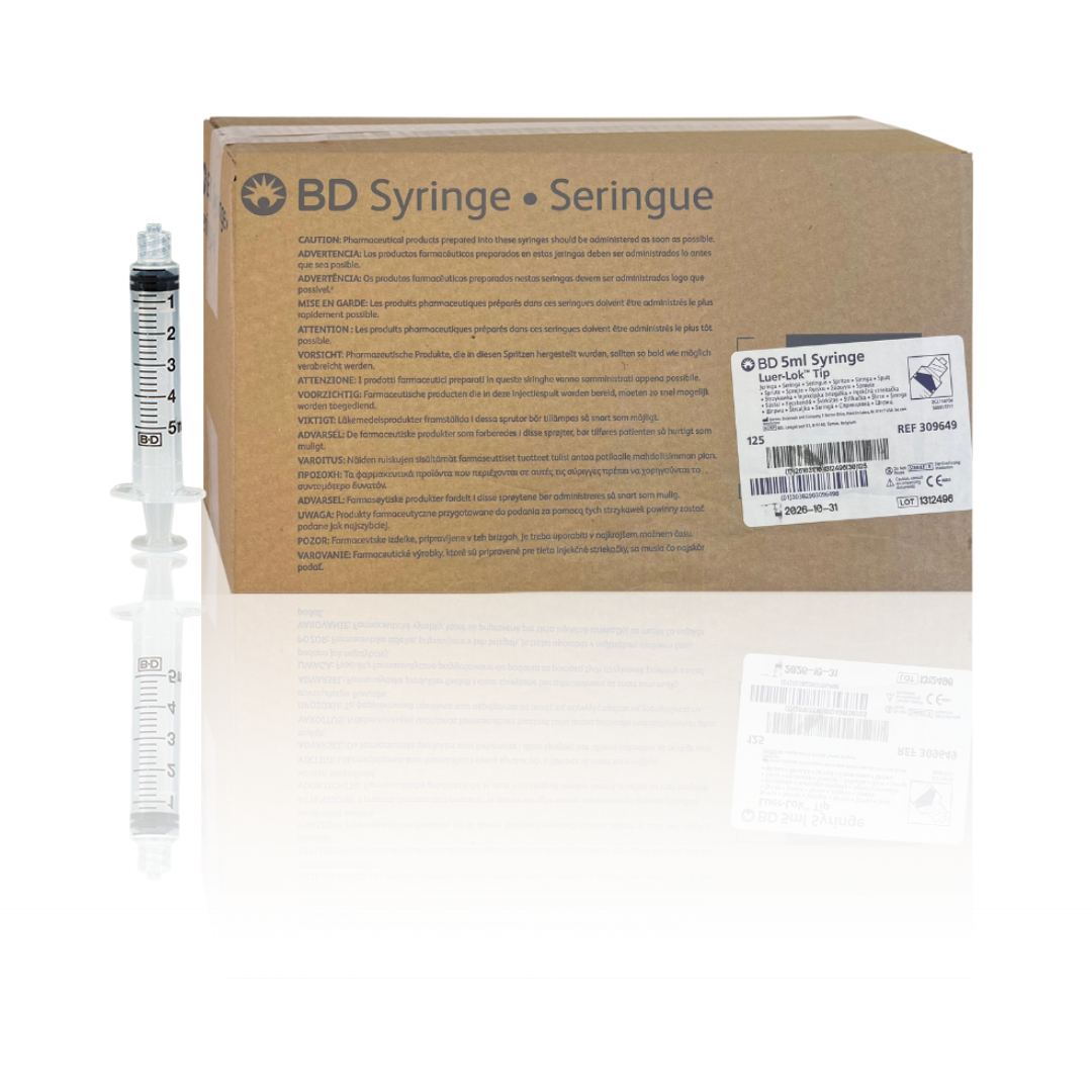 BD 5ml Syringe Luer-Lok™️ Tip Only (125 Per Box)